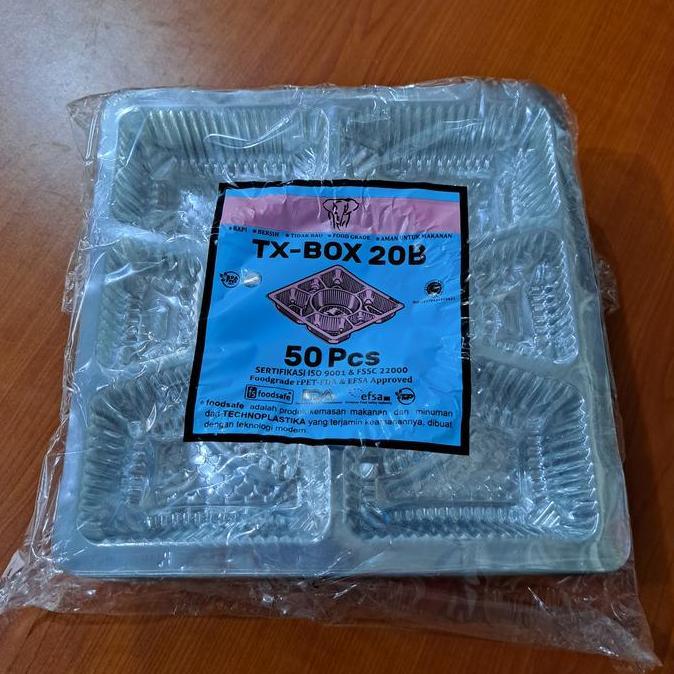 Ready Mika Gajah TX Box Bulat  - Mika Sekat Nasi Tumpeng Kotak - 50pcs