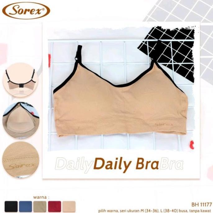 [ 1pcs ] BRA SPORT SOREX 11177 size 34-36 Kaitan 2 Tanpa Kawat Busa Bisa Lepas Pasang [ Setara CUP A