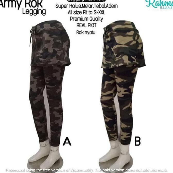 Celana Rok Army Wanita - Celana Senam Legging Rok Motif Tentara - Celana Olahraga Wanita Rok Legging