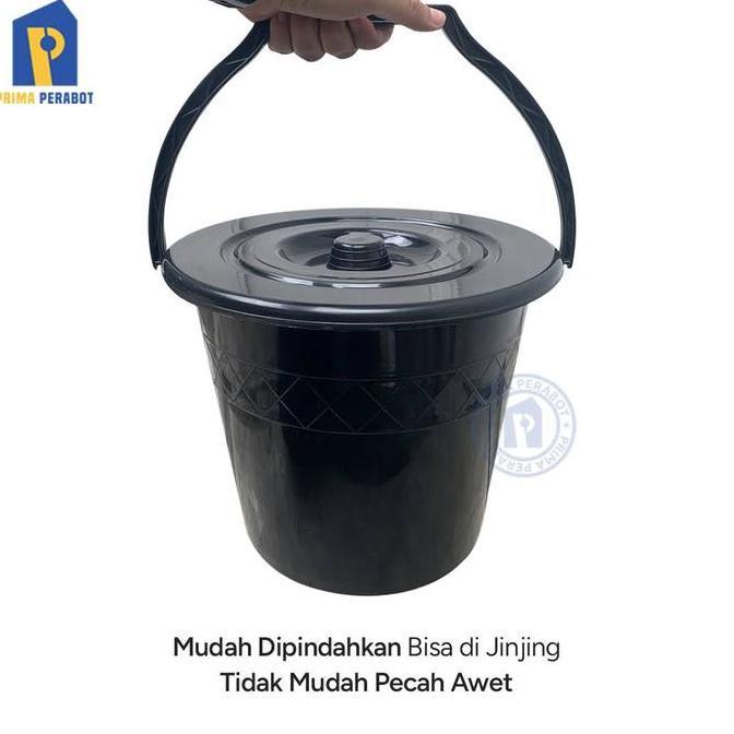 Ready Ember Timba Hitam 3GL Ember Air Tutup 12 Liter murah