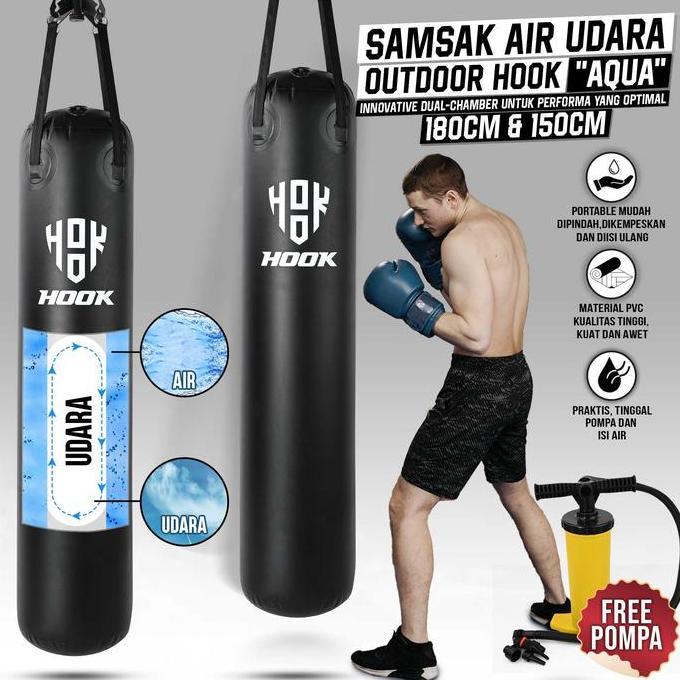 Samsak Air Udara 180cm Hook Sansak Muay Thai Samsak Tinju Gantung Hook Punching Bag Taekwondo Sandsa