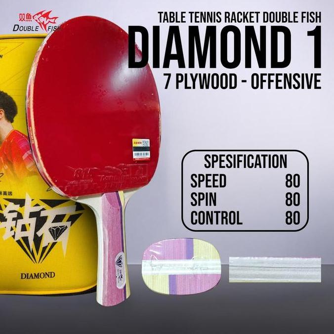 Bat Pingpong Tenis Meja Double Fish Diamond 1