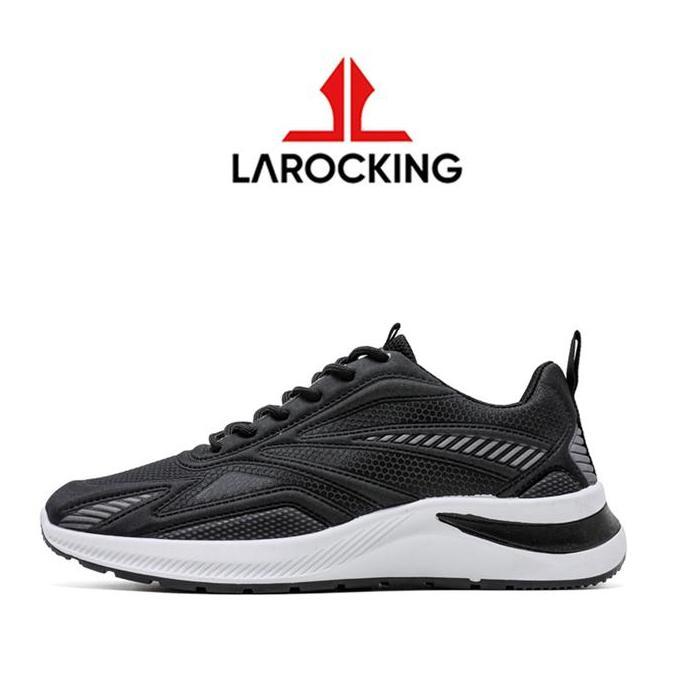 Larocking - Vega Hitam Abu | Sepatu Running Gym Shoes Abu Outdoor