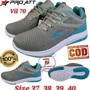 PRO ATT VIL 70 - SEPATU PRO ATT WANITA ORI - SEPATU SNEAKER OLAHRAGA - Abu hijau, 39 Karet Running O