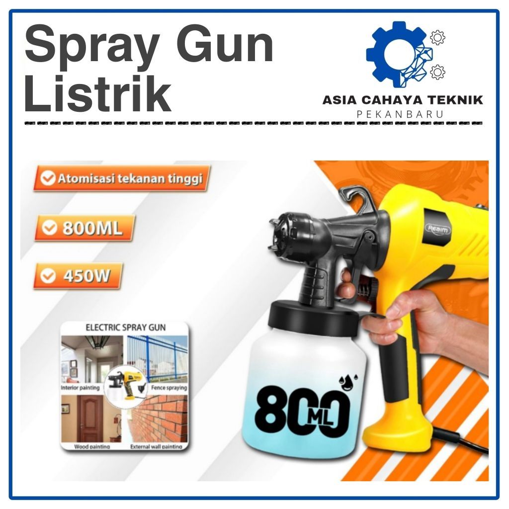 SprayGun Electric Spray Gun Elektrik 800ml Alat Semprot Listrik Cat Air Minyak Tembok Besi