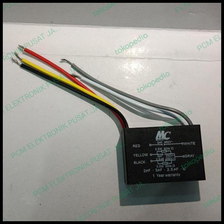 TERLARIS 2065 KAPASITOR CAPACITOR KIPAS ANGIN PLAFON BESAR 5KABEL 5 KABEL MC 