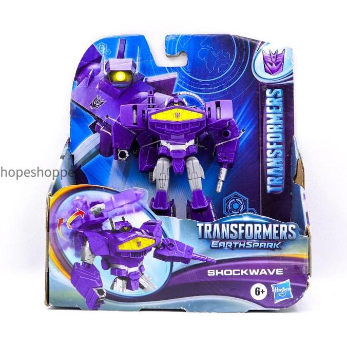 Transformers Earthspark Shockwave Warrior Class Action Figure Berubah Bentuk Original Hasbro
