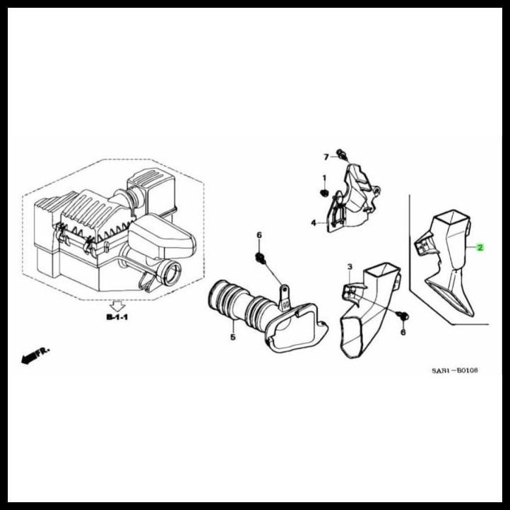 TERBARU PIPA SELANG SALURAN UDARA A BOX FILTER HONDA JAZZ GD3 IDSI 2003 - 2006 