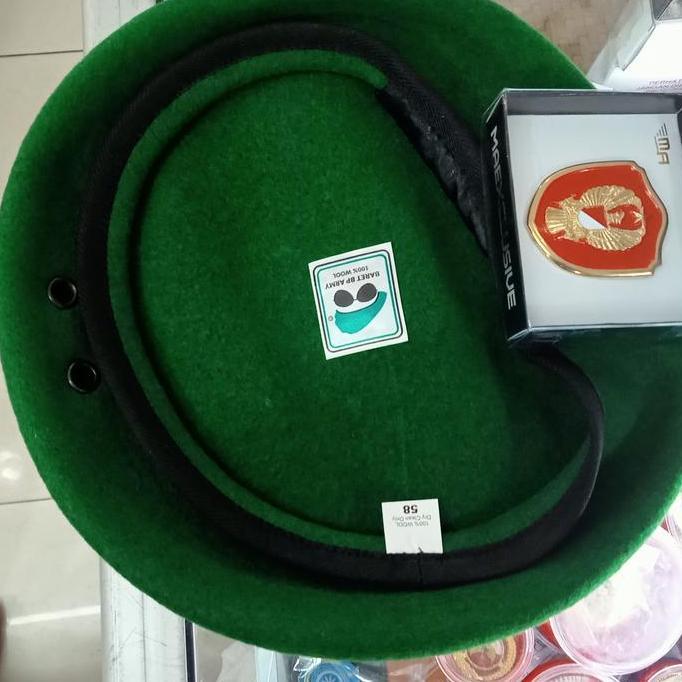 topi baret +emblem pdh TNI AD