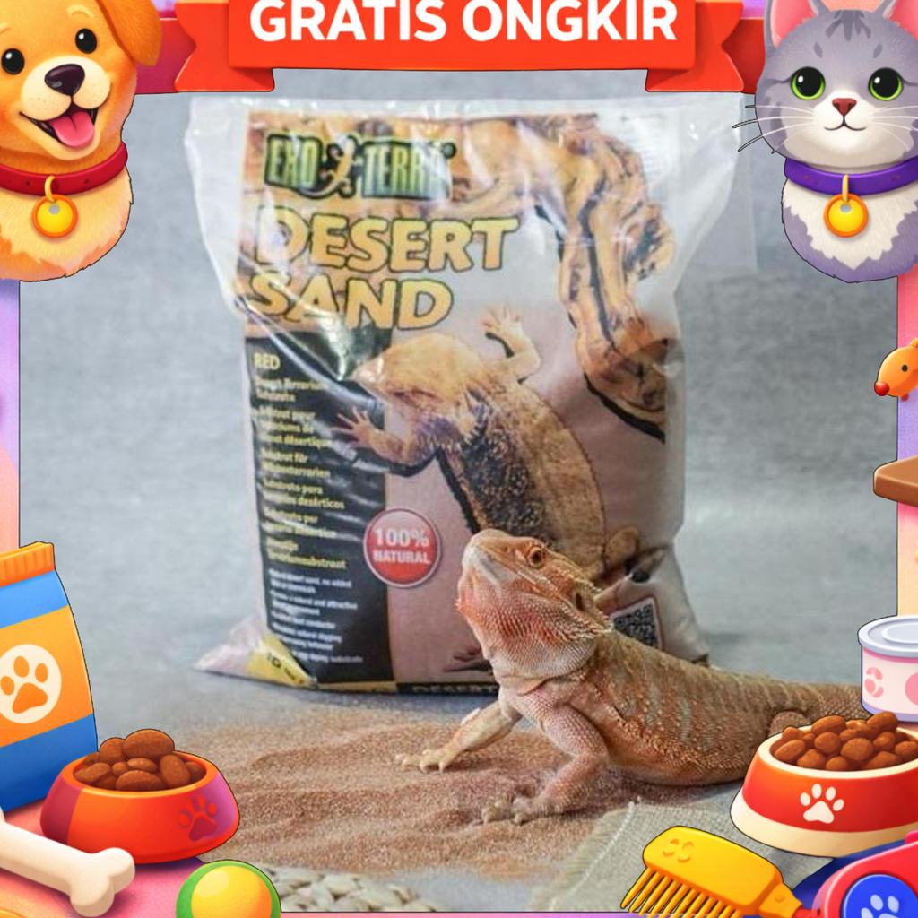 Exoterra Desert Sand Red 4.5Kg / Pasir Gurun Exoterra / Pasir Terrarium Reptil / Pasir Kandang Repti