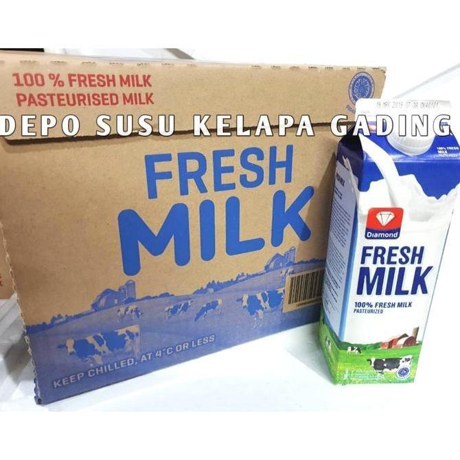 Susu Diamond FreshMilk 12 pcs karton | Diamond Fresh Milk segar plain