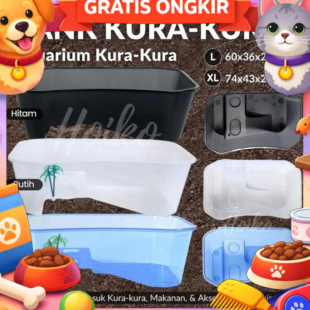 Turtle Aquarium Tank L Xl Bak Ember Tempat Kura Kura Air Besar Akuarium Kandang Box Kura2 Brazil