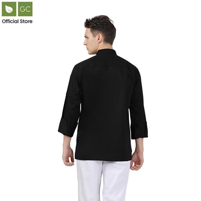 Jaket Koki Thyme Hitam, Lengan Panjang / Thyme Black Chef Jacket, Long Sleeve