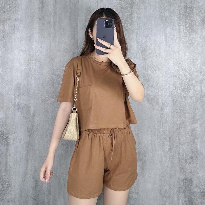 Grgd- One Set Crop Pocket | Setelan Wanita Crop Top