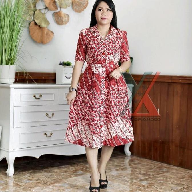 Xyxy- Ryuca - Nirmala Batik Bahan Katun Stretch Kerah Blazer Midi Casual