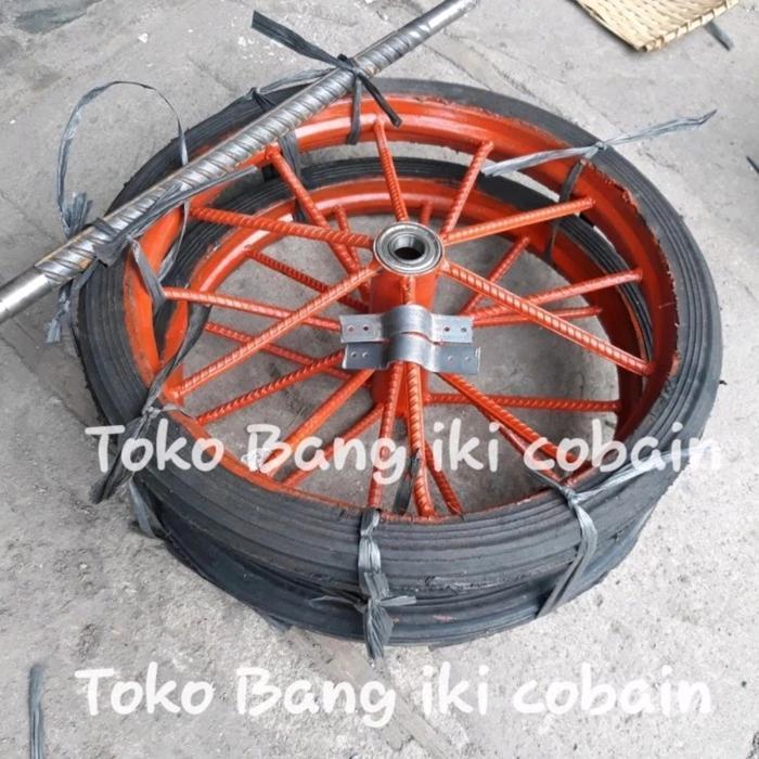 Roda Gerobak Ring 17 Inch Ban Mati Roda Gerobak Dorong 1Set Original Dan Terpercaya