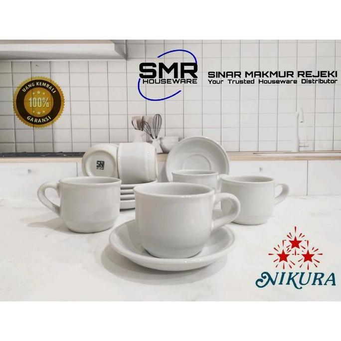 Terpopuler- Cangkir Keramik Set Putih Polos Nikura