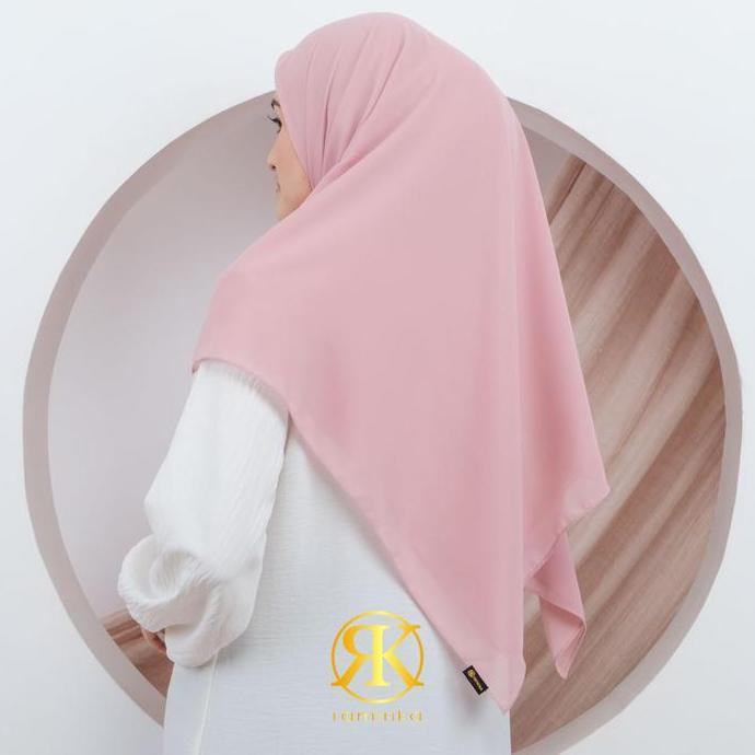 Newrilis- Rk Hijab Fatimah Size M Zipper Instan Jilbab Segiempat Kerudung Segi Empat Hijab Segi Empa