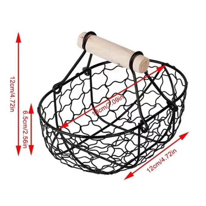 Vixplorn Keranjang Roti Kawat/Keranjang Tempat Telur Keranjang Buah Kecil Rotan Storage Basket with 