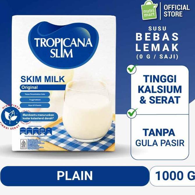 Tropicana Slim Skim Milk Plain 1kg - Susu Turunkan Kolesterol