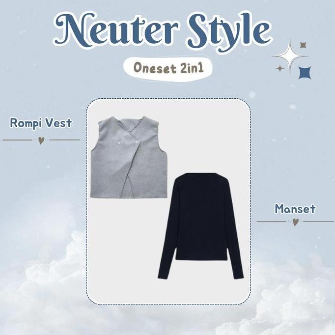 Sendtoday- One Set Wanita Kekinian Korea Hijab 3 In 1(Rompi Vest + Loose Pants + Manset Lengan Panja