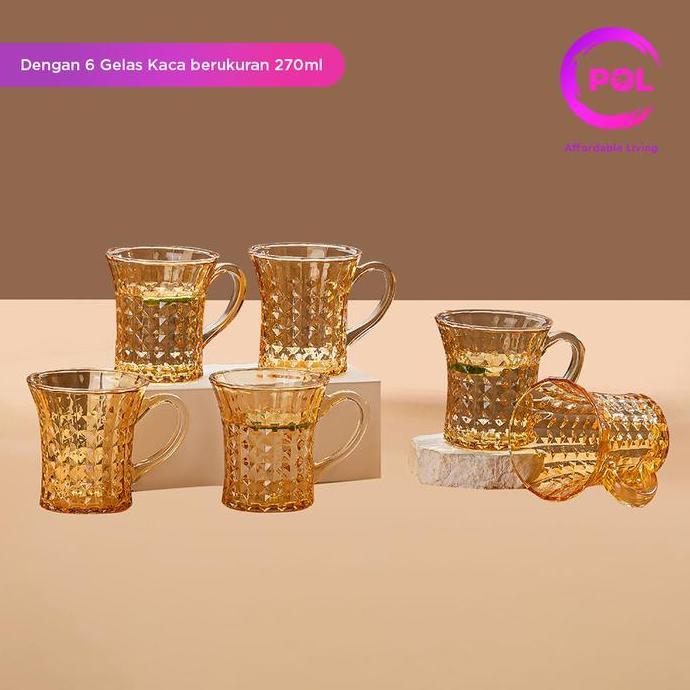 Terpopuler- [Garansi Pecah] Pol Set Teko Air Kaca  Nanas 7 In 1 | Pitcher Glass Kettle 7 In 1 | Kett