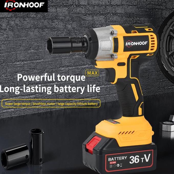 Dayhpy- Ironhoof Impact Wrench Brushless 420N.M Mesin Bor Baterai Impact Baterai 288V