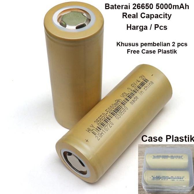 Homemart- Baterai 26650 Hly 3,7Volt 5000Mah Authentic Real Kapasitas