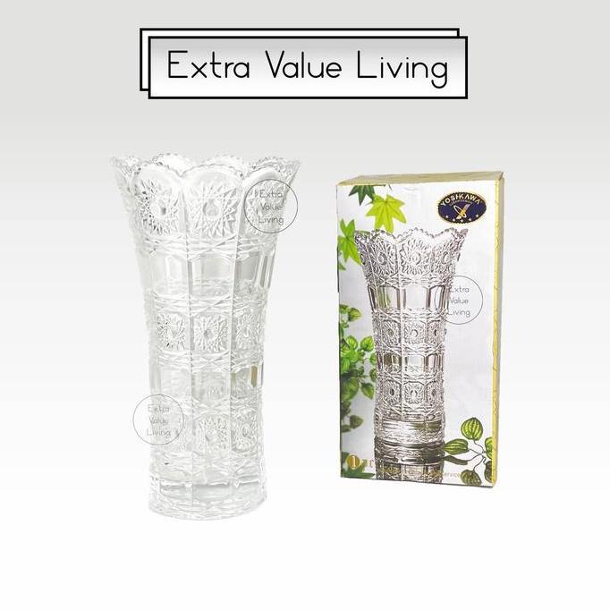 Vas Bunga Kristal Vas Bunga Kaca 28 CM Estetik Vas Kristal Bohemia Crystal Vase Clear (TERBAIK) (TER