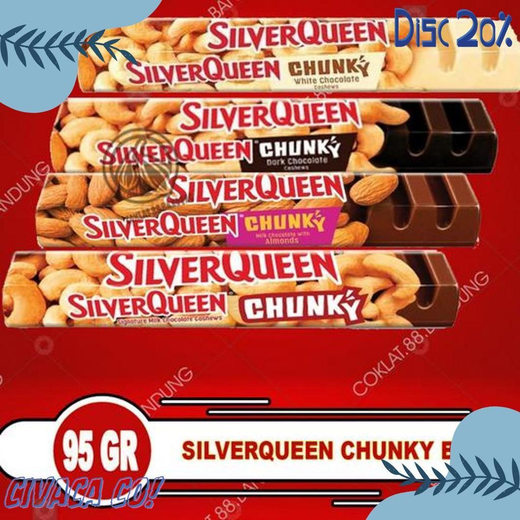 Silverqueen Chunky Bar 85 Gram Besar Cokelat Valentine Cemilan Anak Chunkybar