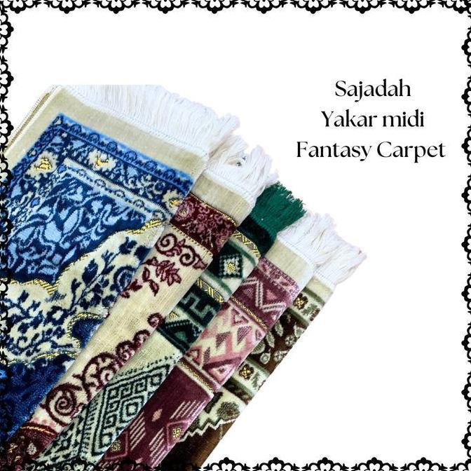 Youai- Sajadah Yakar Midi Fantasy Turkiye Ukuran 53X105 Cm Sejadah Oleh Oleh Haji Umroh Lembut Nyama