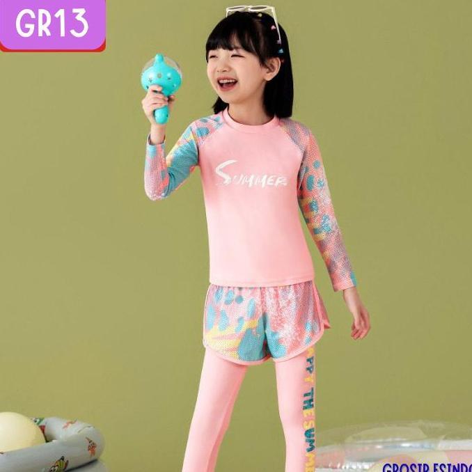 Baju Renang Set Anak Perempuan/Setelan Panjang Baju Renang GR13