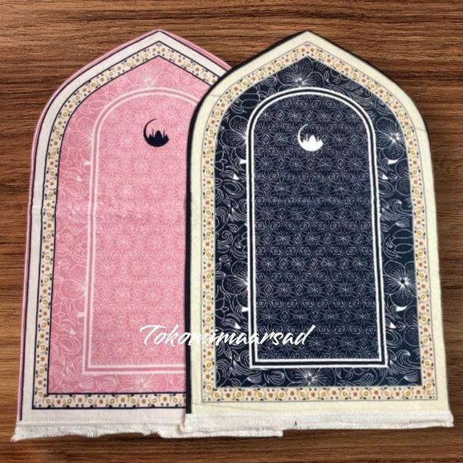 Youai- New Sajadah Kubah Motif Cople Muslim Lembut Couple Nyaman Haji Umroh Hitam Putih Turki