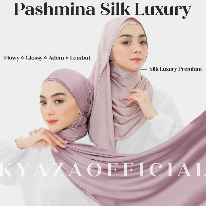 Newrilis- Pashmina Silk Luxury | Luxury Silk Shawl | Pashmina Satin Silk | Pashmina Silk Lembut Jilb