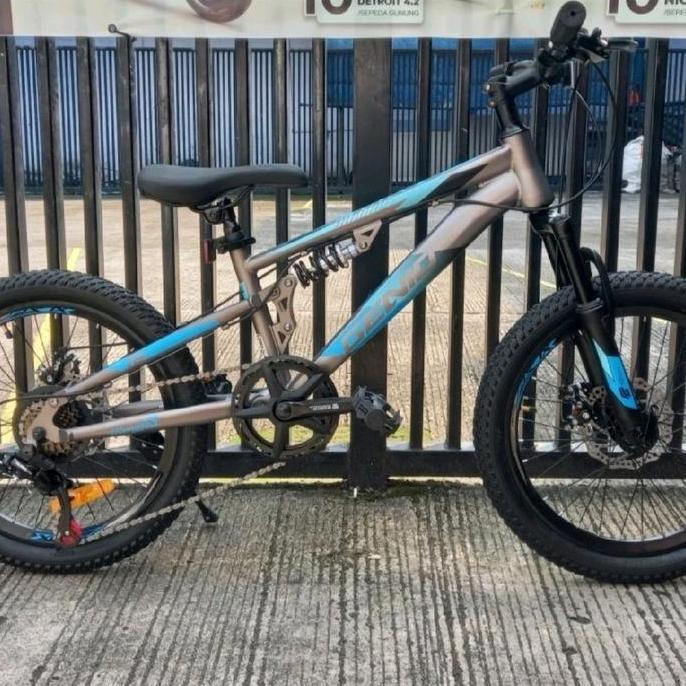 Ready Sepeda Mtb anak 20inch Genio MK38 Full Suspension Cakram Outdoor