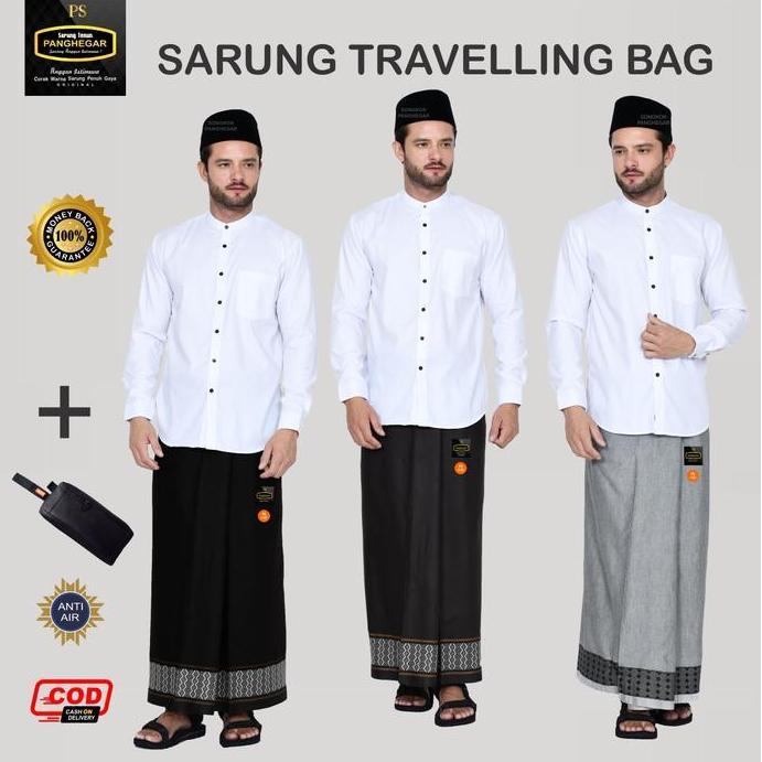 BEST SELLER SARUNG SHOLAT TRAVELING DEWASA SANTRI MOTIF POLOS TENUN TIMBUL DOBY BERLIAN KEMASAN POUC