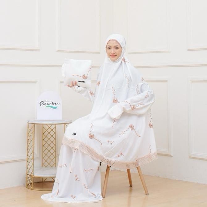 FREE ONGKIR MUKENA POTONGAN BERLENGAN RAYON / MUKENA IKHROM  UMROH BORDIR DANDELION MUKENA  YANG ADA