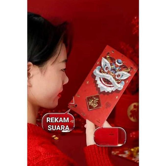 NEW 2025 Angpao Rekam Suara Angpao Barongsai Imlek Angpau Sincia Tebal Premium Amplop Ampau Orang Tu
