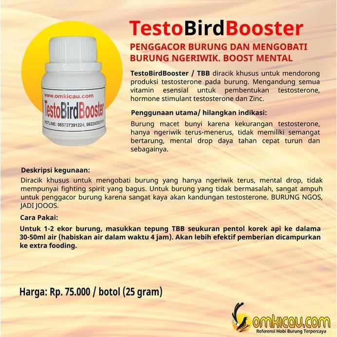 Omkicau Testo Bird Booster 50 Gr Atasi Macet Bunyi / Ngeriwik Terus Murai Anis Kembang Cucak Ijo Ani