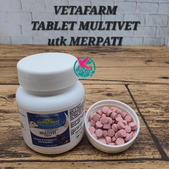 Vetafarm Tablet Multivet Isi 100 Vetafarm - Merpati Pigeon Derkuku Puter