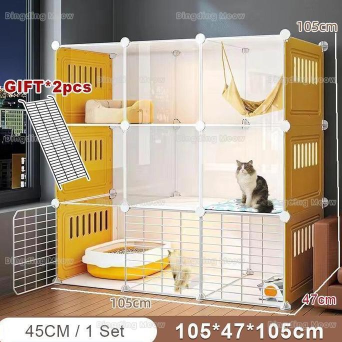 1 Set Kandang Kucing Alumunium Second Pagar Kucing Pembatas Kandang Hewan