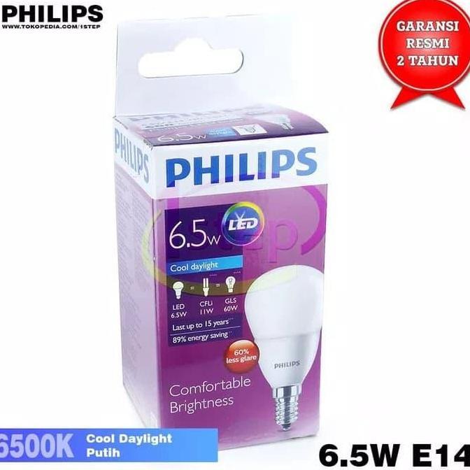 lampu led E14 6,5 watt Philip ( putih / kuning )