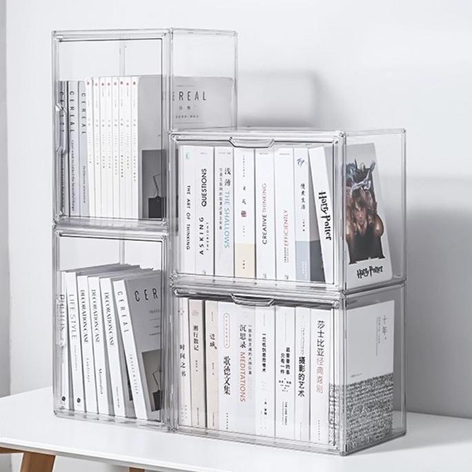 Storage- Books Meja Container Box Organiser Acrylic Transparent