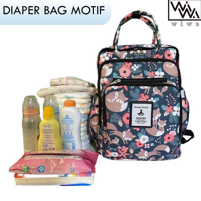 Tas Perlengkapan Bayi MONOBE - Diaper Bag Motif
