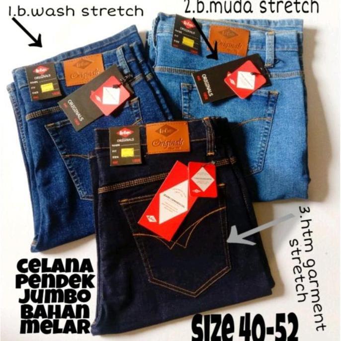 Celana Pendek Jeans Jumbo Pria Bahan Karet murah
