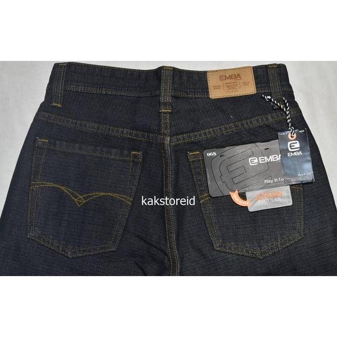 Celana Panjang Pria EMBA Jeans Denim Tua Reguler CJE 13 ORIGINAL & REA murah
