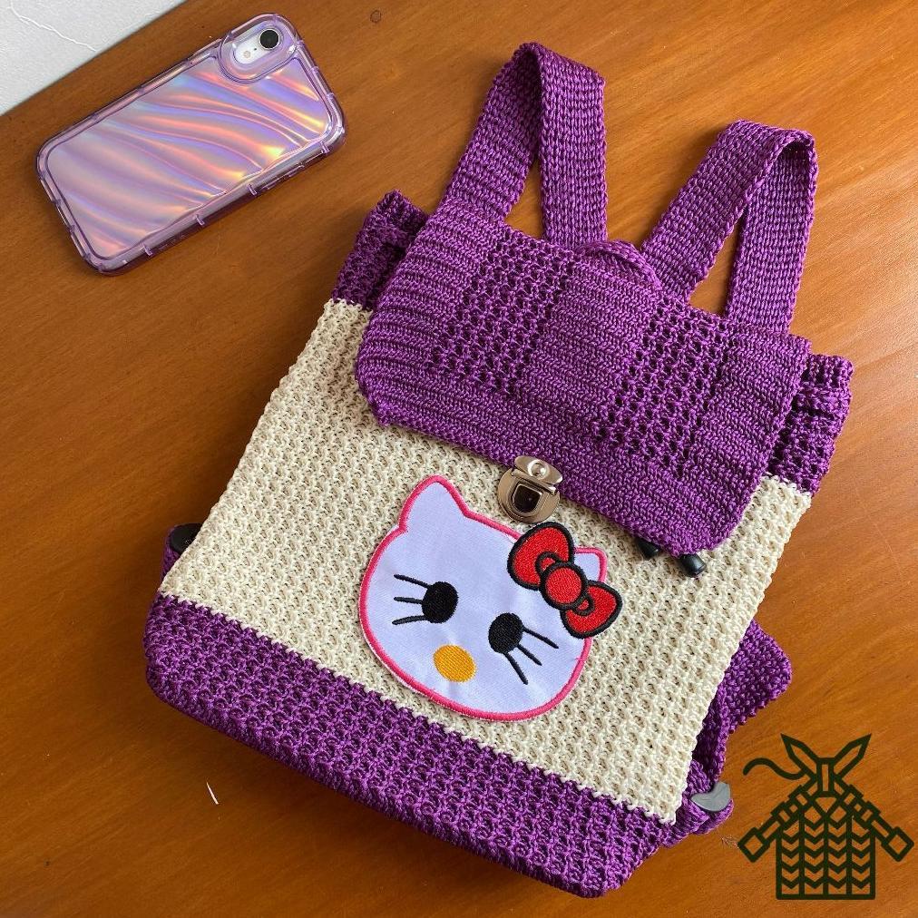 Diskont Tas Gendong Anak Perempuan Rajut Hello Kitty / Tas Gendong Rajut Karakter Hello Kitty Untuk 