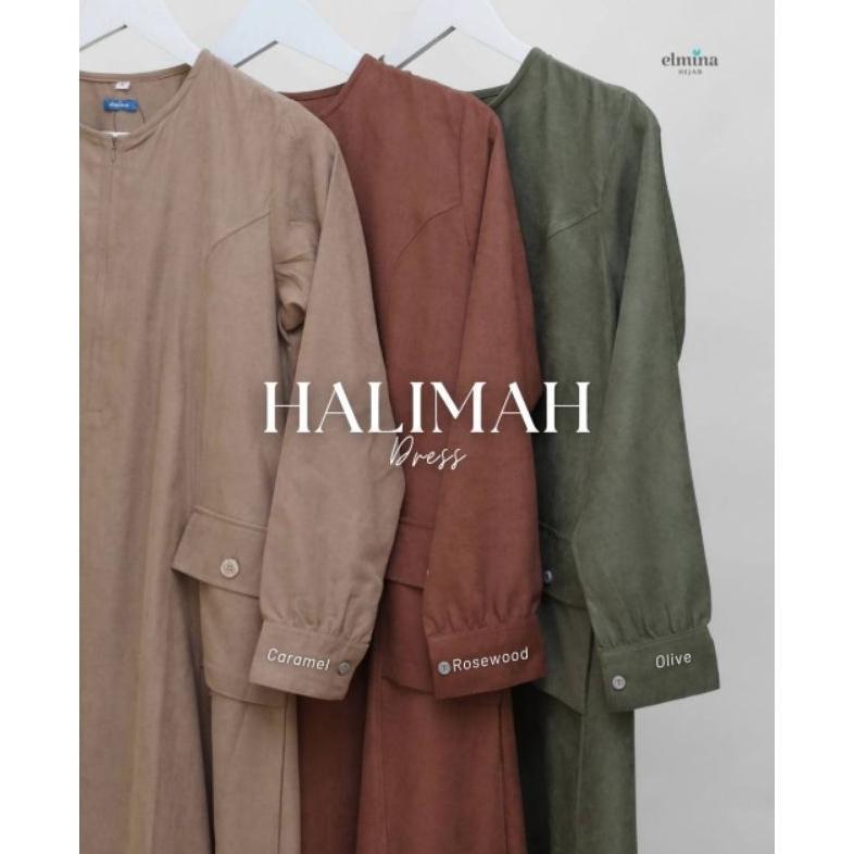 Halimah Dress Gamis Corduroy Elmina Hijab S-XXL .