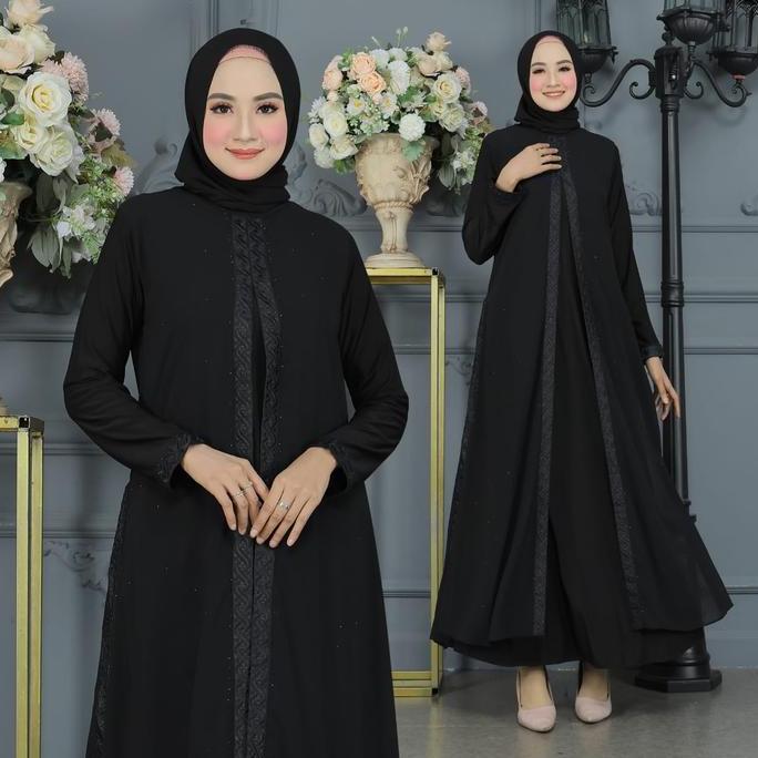 Murah Galeri Sicantik - Cod - Gamis Abaya Turki Hitam Polos - Baju Abaya Hitam Polos Elegan 2023 - G