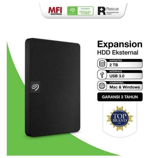 Seagate Expansion Hardisk Eksternal 2TB - Hitam